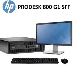 HP 800 G1 SFF / i5-4590 / 8GB RAM / 128 SSD + 500 HDD + MONITOR 20" + TECLADO Y RATÓN